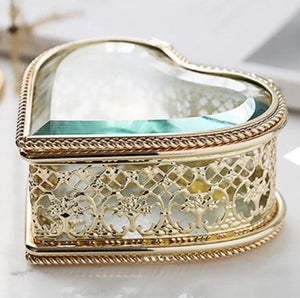 Customized Luxe glazen bijoux doosje - Hart