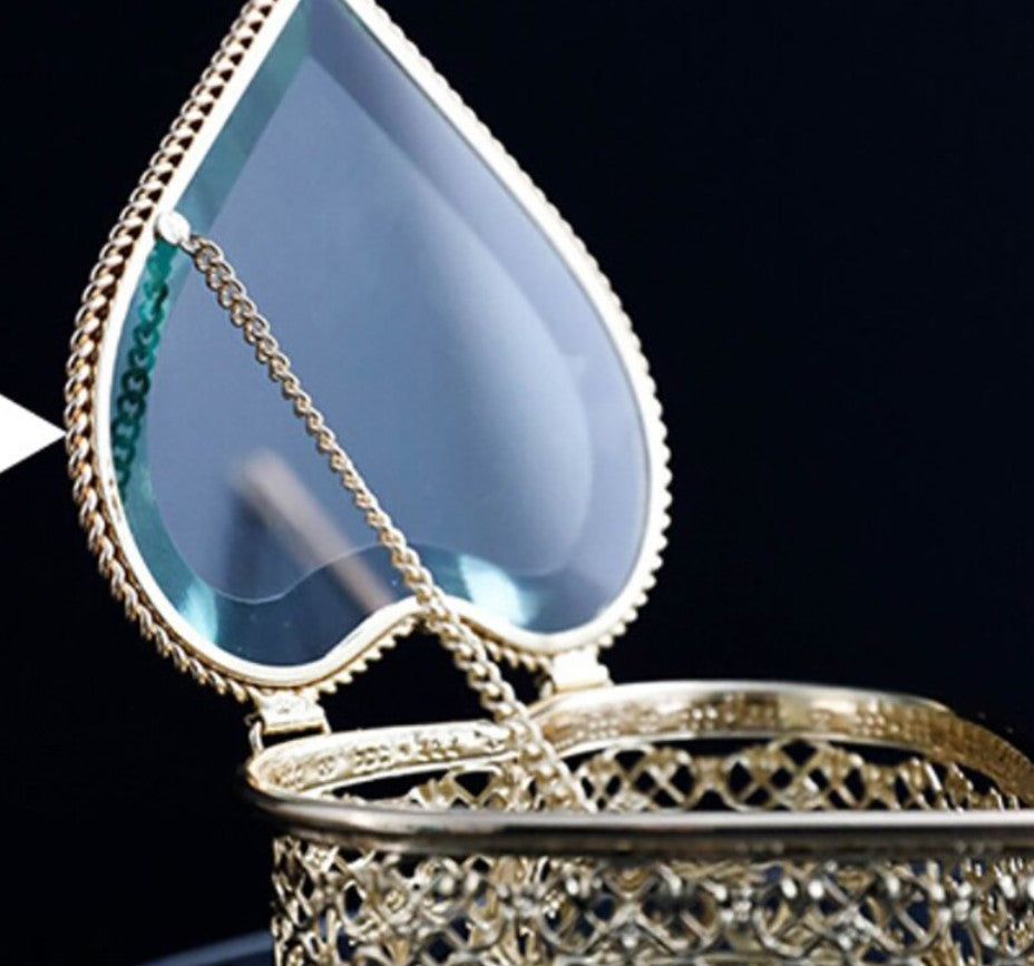 Customized Luxe glazen bijoux doosje - Hart