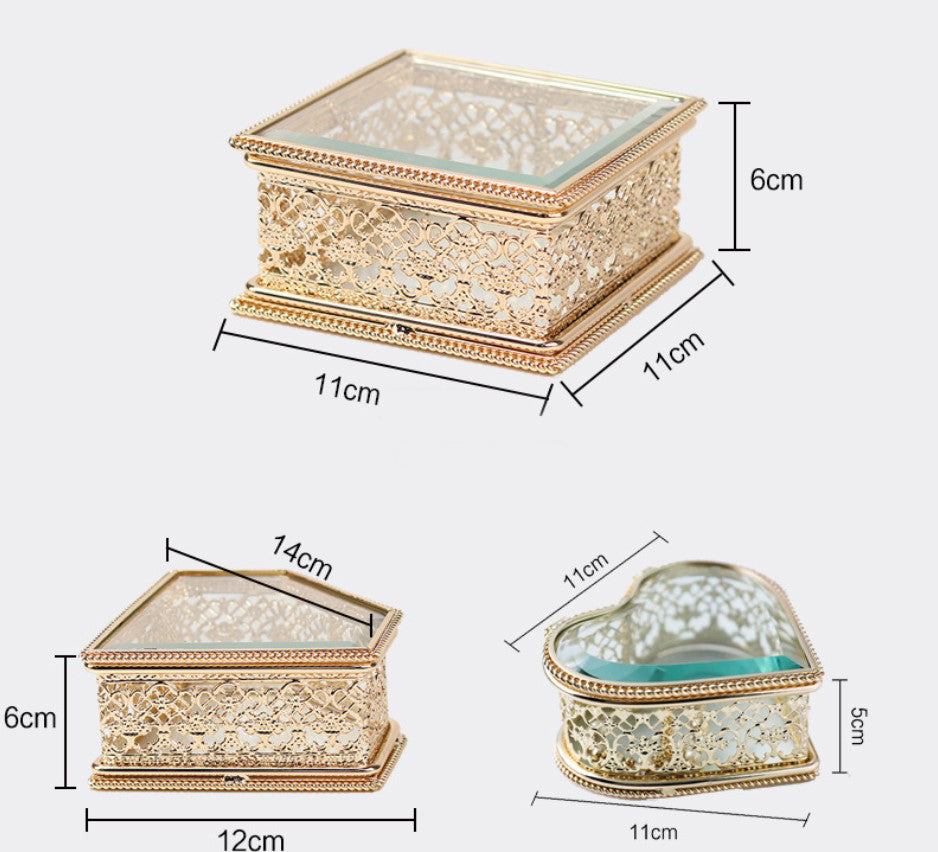 Luxe glazen Bijoux doosje - 3 vormen